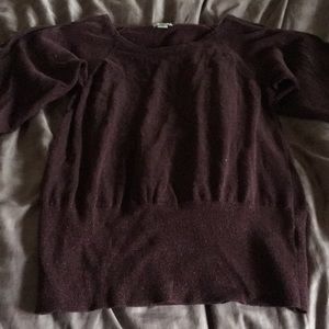 Women's burgundy/glittery sweater
